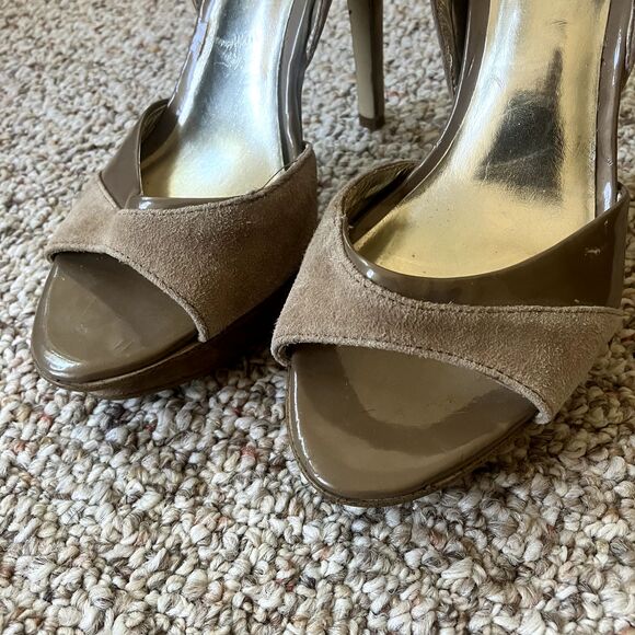 Steve Madden Womens Fellecia High Heel Shoe Size 8 Tan Leather Platform Stiletto - Picture 5 of 11